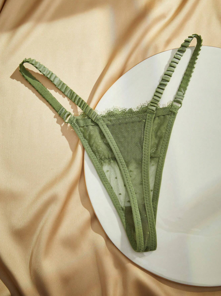 Delicate Lace Curve - Thong